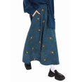thumbnail image 1 of Women'S A-Line Fairy Patterned Elastic Waist Ruffle Layered Midi Skirt Cyan XL, 1 of 9