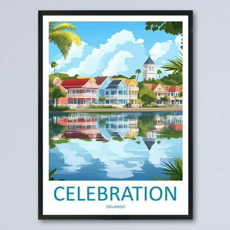 Sale Kna Prints - 1 Pc Poster Celebration Orlando Travel Celebration Wall Decor Florida Celebration Art Celebration Wall Art Florida Poster Gift Celebration Poster Unframed-12X18