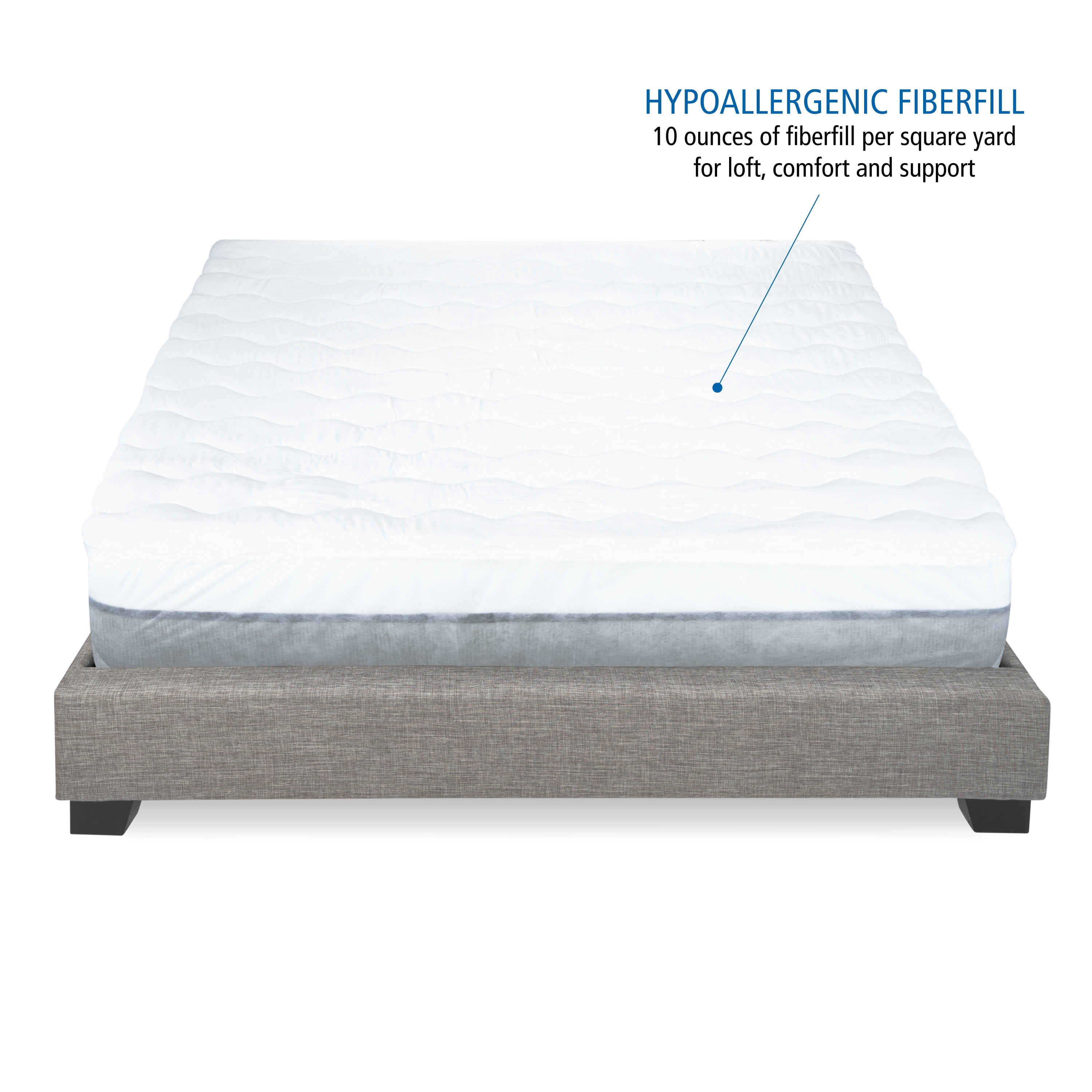 Mainstays Extra Thick Mattress Pad 10 oz fill in Multiple Sizes