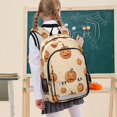 thumbnail image 7 of FORMRS Unisex School Backpack 17" Student Travel Bag with Laptop Compartment, Halloween Pumpkins Pattern, 7 of 7