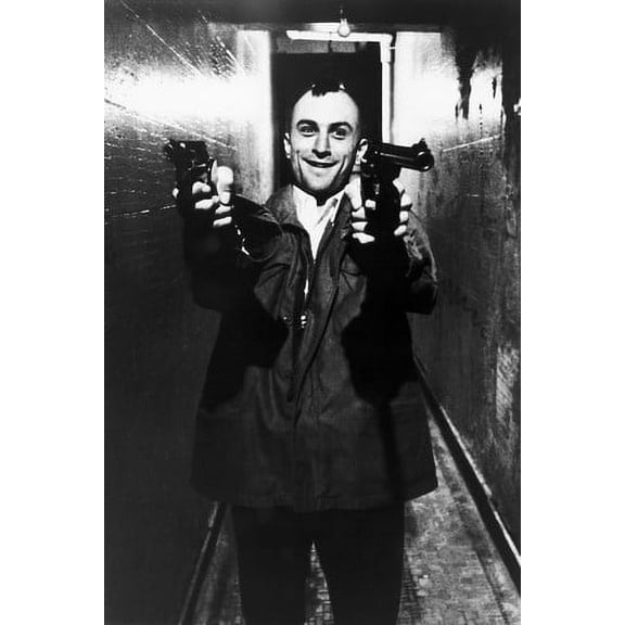 Robert De Niro in Taxi Driver 24x36 Poster scary smiling pointing two guns!