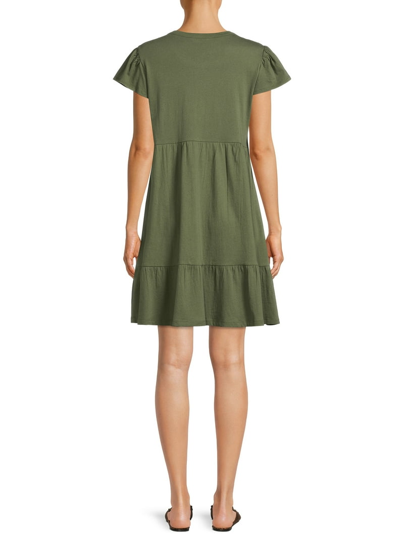 time and tru tiered knit dress Time and Tru Womens Sleeveless Tiered Knit Dress Jamaica