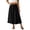 A1-Black299, variant on Summer Midi Skirt for Women Solid Elastic Waist Side Pocket Flowy Loose Casual Everyday Long Skirts