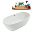 thumbnail image 4 of 67" Streamline N3301BNK Soaking Freestanding Tub and Tray With Internal Drain in Brushed Nickel, 4 of 10