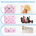 thumbnail image 3 of 3Pcs Cotton Quilted Makeup Bag Set,Large Floral Cosmetic Bag，Aesthetic Toiletry Travel Makeup Bag Set and Cute Flower Bag for Women Girls, 3 of 6