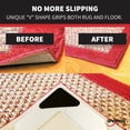thumbnail image 6 of StepNGrip Rug Corner Grippers 4-Pack - Flattens Edges to Hold Rugs in Place - Impedes Curling with Stiff Layer - Reusable Carpet Grip Pads with Easy-Lift Design - 6.5 x 6.5 Inches, 6 of 7
