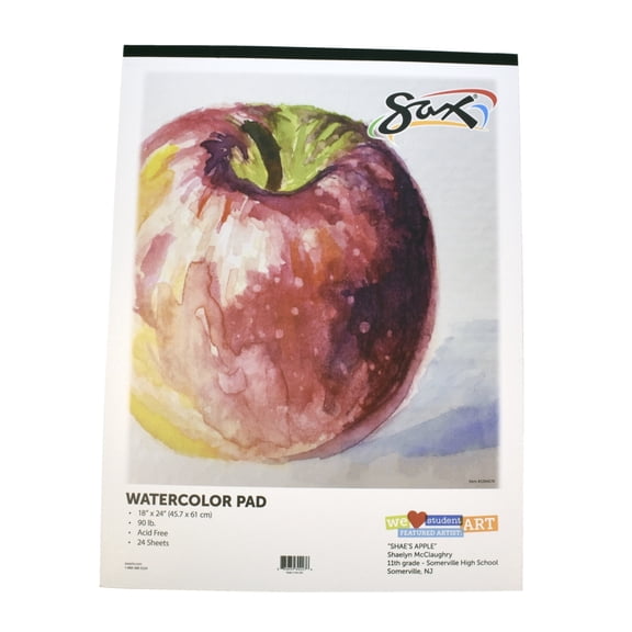 Pacon 1594174 18 x 24 in. Sax Watercolor Pad, 90 lbs, White - 24 Sheets