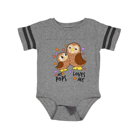 

Inktastic My Pops Loves Me- Cute Owl Family Gift Baby Boy or Baby Girl Bodysuit