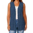 thumbnail image 2 of Xuyuer Sleeveless Cardigans for Women Soild Causal Long Open Front 2026 Sweater Vest Jacket Ribbed Outerwear Coat, 2 of 9