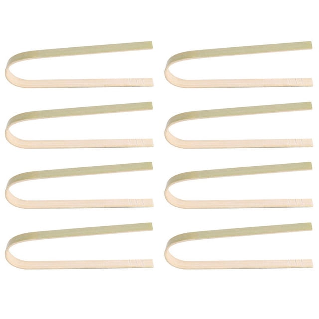Mini Pinzas para Pan Desechables de Bambú, 80 Uds., Pinzas para Tostadas de 4 Pulgadas, Pinzas para Cocinar Desechables, Pinzas para Servir Alimentos