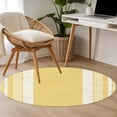 thumbnail image 6 of Vintage Pale Blue Striped Round Rug 4ft Washable Circle Entryway Rugs Non Slip Farmhouse Modern Stripes Boho Area Rug Indoor Floor Carpet for Bedroom Kitchen Living Room Office Dining Room Nursery, 6 of 9