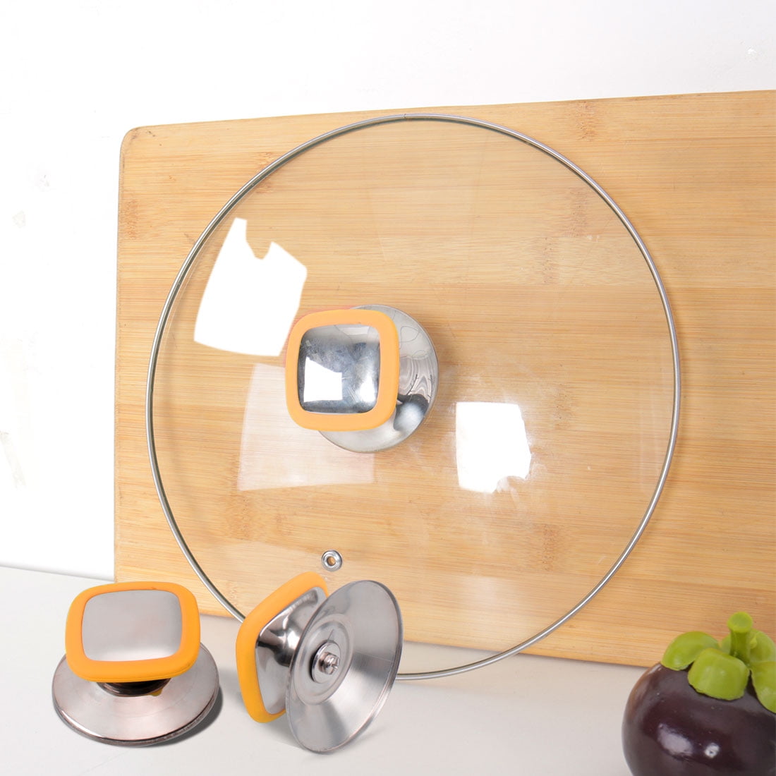 2pcs Pot Lid Knob Handle Silicone and Stainless Steel Knobs Cookware