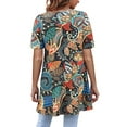 thumbnail image 4 of Fantaslook Plus Size Womens Tunic Tops Short Sleeve Casual Floral Shirts Swing Flare Dressy Blouses, 4 of 8