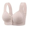 thumbnail image 2 of tarylea Plus Size Front Closure Bras for Women Wirefree Full Coverage Push up Wide Strap Lace Underwear Casual Comfy Bra, 2 of 2