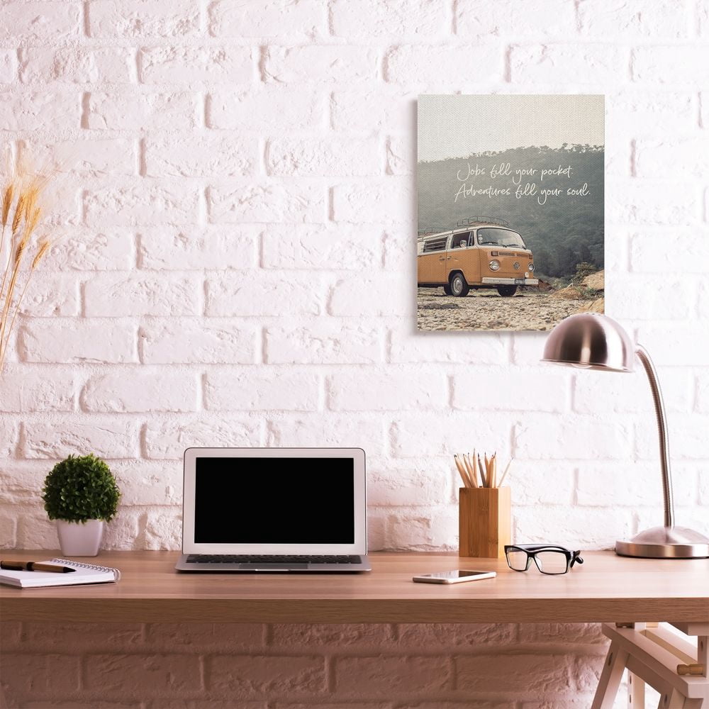 Stupell Industries Adventures Fill Your Soul Sentiments Vintage Iconic Van Canvas Wall Art Design by Susan Ball, 24" x 30"