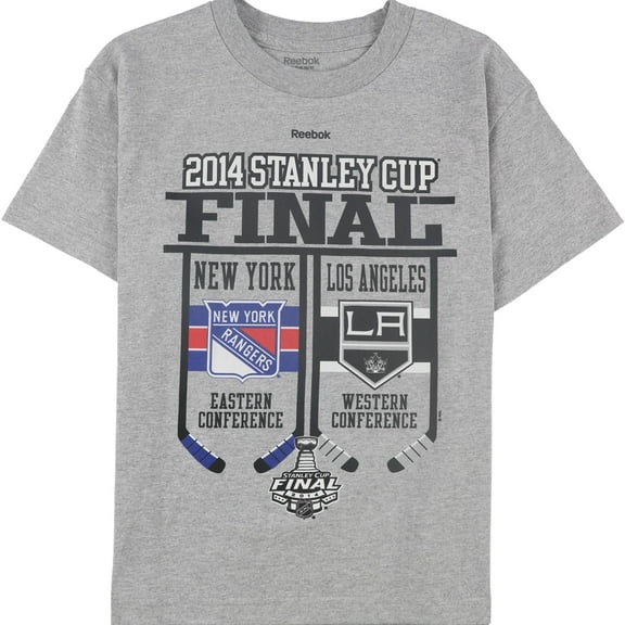 Reebok Mens 2014 Stanley Cup Finals Graphic T-Shirt, Grey, Small