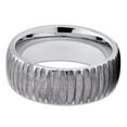 thumbnail image 2 of 8mm Silver Tungsten Carbide Wedding Band Woodgrain Design Dome Gunmetal Gray Ring 10, 2 of 3