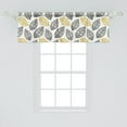 thumbnail image 2 of Ambesonne Off White Window Valance, Digital Leaves Pattern, 54" X 18", Charcoal Grey and Yellow, 2 of 3