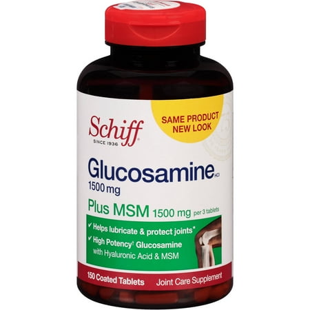Schiff Glucosamine HCl, Plus MSM, Coated Tablets, 150 CT (Pack of 3)