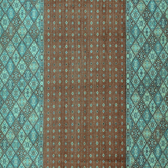Ahgly Company Indoor Square Abstract Light Blue Modern Area Rugs, 4' Square