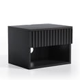 thumbnail image 3 of Joyyskill Floating Nightstand with Drawer, Small Wall Mounted Bedside End Table, Modern Fluted Night Stand, Black, 3 of 5