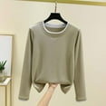 thumbnail image 2 of BLVB Chandails Thermiques pour Femmes, Chandail à Manches Longues, Col Rond, sous-Vêtement, T-Shirts, Hauts, Chaud, Entraînement, Couche de Base d'Hiver, 2 of 5