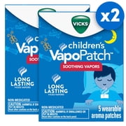 Vicks VapoPatch with Long Lasting Soothing Vicks Vapors for Children Ages 6+, Two 5ct Cartons
