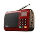 thumbnail image 2 of Reproductor de música manos libres con radio FM USB y pantalla LED, recargable, conector para auriculares rojo, 2 of 5