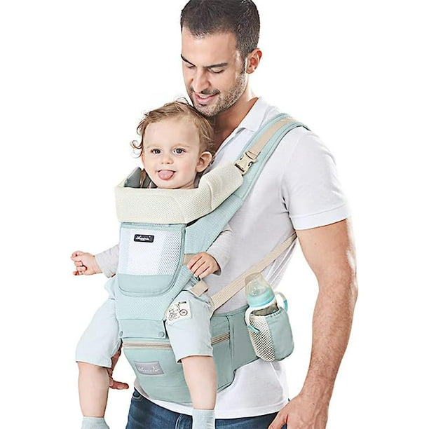 EASYTAO Mochila Portabebe Canguro para Bebe Ergonomico para Ninos de 0 a 36 Meses Hasta 30 kg Porta Bebe Portatil Algodon Puro Ligero y Transpirable con Asiento de Cadera Multiples Compartimentos con ...
