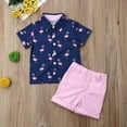 thumbnail image 3 of 2pcs/Set Kids Boys Summer Casual Clothes Tree Print T Shirt Tops+Shorts Outfits, 3 of 5