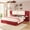 Red, variant on Queen Size Upholstered Platform Bed with Side Panels and Storage Shelves, Anti-Collision Rounded Corner Design for Bedroom, Sturdy Support, No Box Spring Needed, Easy Assembly, Red