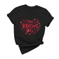 thumbnail image 3 of VKOYWKM Valentine's Day Heart Tops for Women Romantic Love Graphic Tees Cute Tops Casual Short Sleeve Loose Fit Tees Valentine Round Neck Holiday Tshirt Shirts, 3 of 7