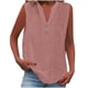 thumbnail image 3 of Blusas para mujer,Camiseta de tirantes de lino con cuello en V para mujer, detalle de botones y bolsillo en el pecho, blusa informal sin mangas para estar en casa, sopatenor, 3 of 9