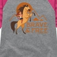 thumbnail image 3 of Spirit Riding Free - Brave And Free - Toddler And Youth Girls Raglan Graphic T-Shirt, 3 of 4