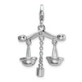 thumbnail image 3 of 925 Sterling Silver RH 3-D Enameled Scales of Justice With Lobster Clasp Charm Pendant; for Adults and Teens; for Women and Men, 3 of 3