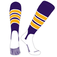 thumbnail image 1 of PEAR SOX OTC Baseball Softball Stirrup Socks (C, 5in) Purple, White, Gold (M), 1 of 3