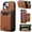 Brown, variant on 2 In 1 Detachable Leather Wallet and Phone Cases for iPhone 17 Pro Max 6.9" Wallet Case Zipper Pocket Magnetic Phone Cases,Red,For iPhone 17 Pro Max