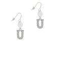 thumbnail image 2 of Delight Jewelry Silvertone Crystal Initial - U - Silvertone Leaf French Earrings, 2 of 5