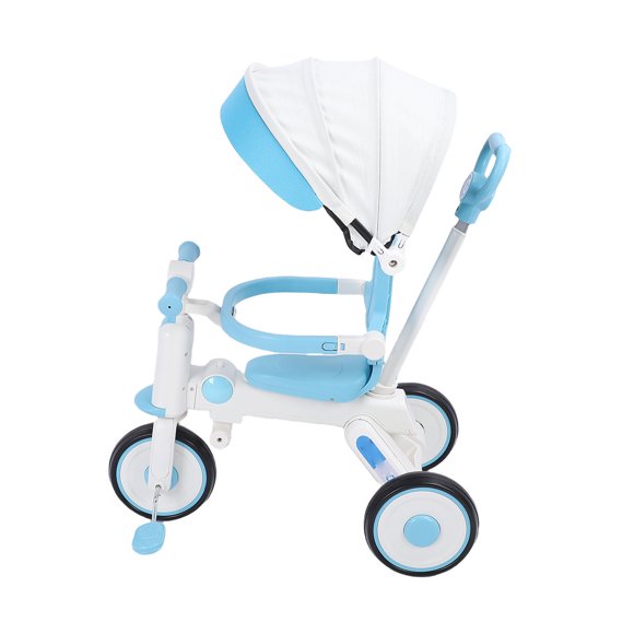 Kids Push Trike, Baby Tricycle with Adjustable Parents Handle Folding Canopy, Ideal for 18 Month to 5 Years Boys Girls