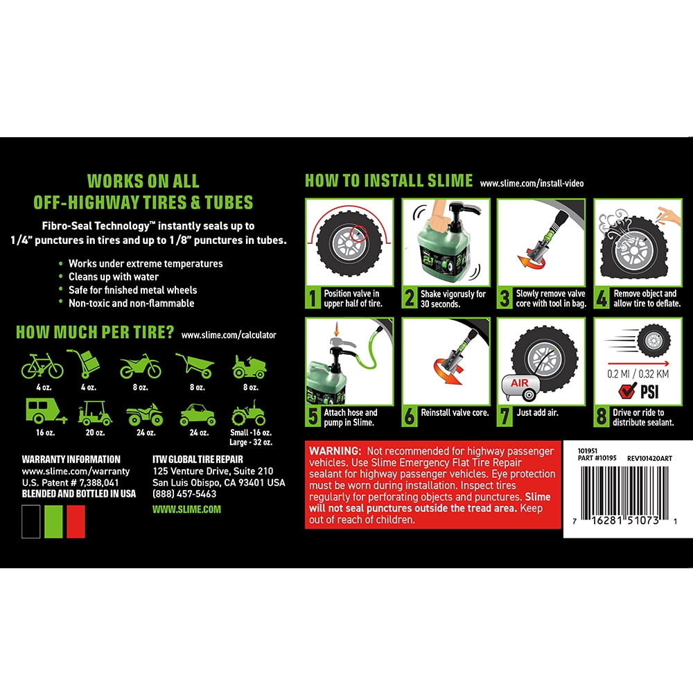  Slime 10194-51 2-in-1 Tyre & Tube Sealant Puncture