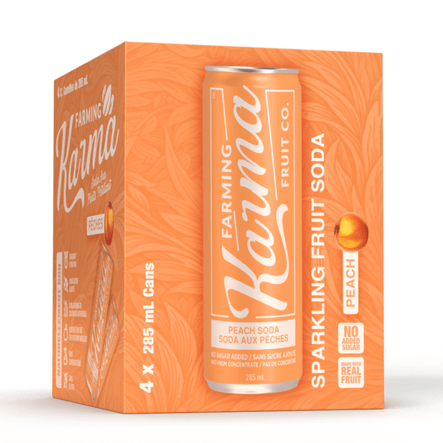 Farming Karma Peach Fruit Soda 4x285 ml - all natural ingredients