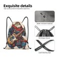 thumbnail image 4 of Bingfone Samurai Frog Guitar Drawstrings Backpacks Bags for Men Women Gym Drawstrings Bag-Small, 4 of 6