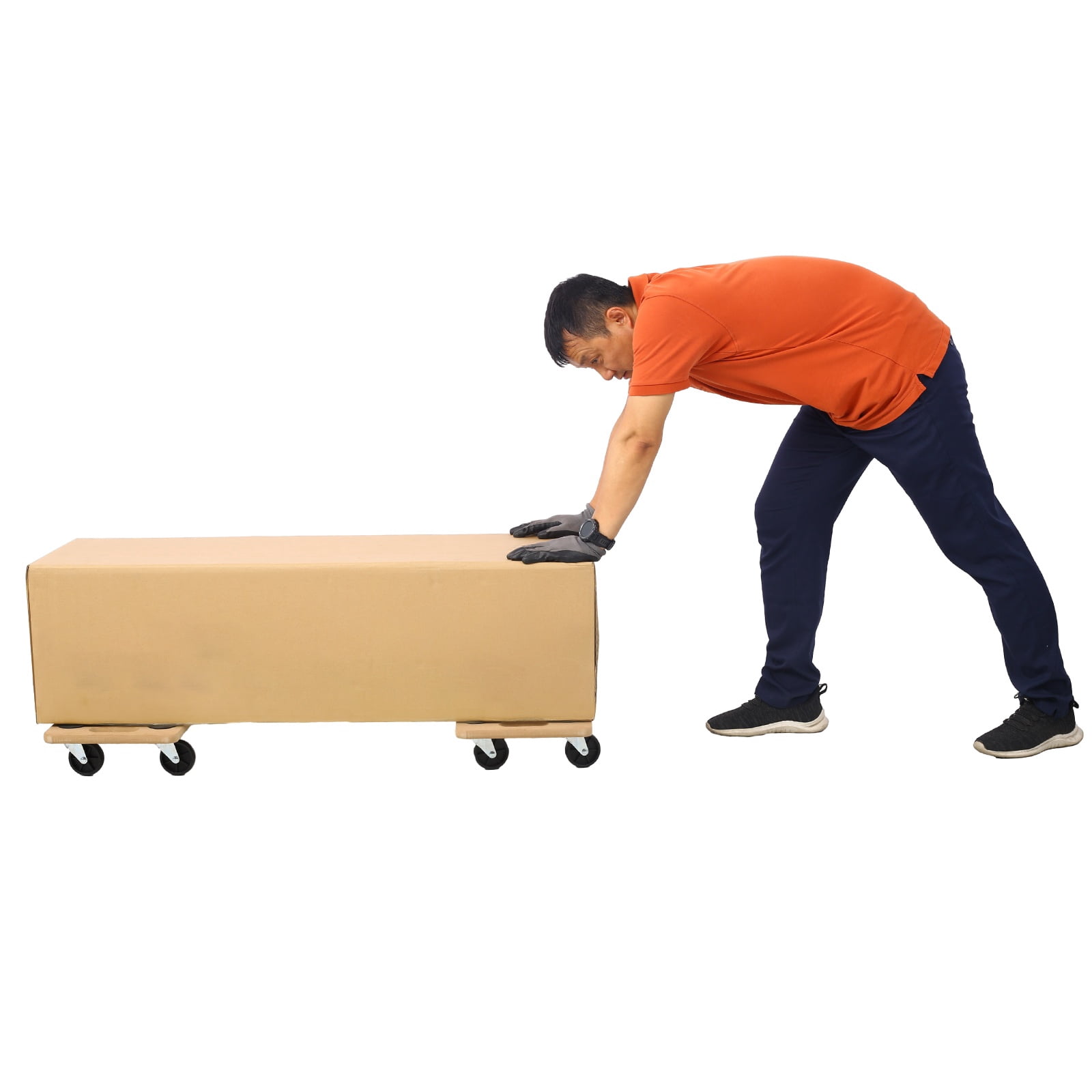 Heavy Duty Furniture Moving Dolly Set (4-Pack), 500lb Capacity Wooden Platform with 4 Non-Slip Wheels for Piano, Couch, Fridge