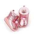 thumbnail image 6 of newwalpole Warm Furry Baby Boots, 2025 New Warm Cozy Fleece Baby Booties, Winter Snow Anti-Slip Soft Sole Warm Sock Shoes Pink for Size 5, 6 of 9