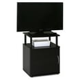 Furinno JAYA Black End Table, Utility Design with Storage Compartment