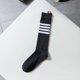 thumbnail image 1 of Calcetines de tubo alto Zhuji con cuatro rayas por encima de la rodilla Calcetines de tubo largos Calcetines de media pantorrilla INS de moda con etiquetas de tela, 1 of 5