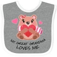 thumbnail image 3 of Inktastic My Great Grandma Loves Me- Bear and Hearts Boys or Girls Baby Bib, 3 of 4