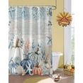 thumbnail image 2 of Shower Curtain, Thanksgiving Pumpkin Coastal Starfish Waterproof Shower Curtain Set with Hooks for Bathroom Showers,Stalls and Bathtubs,36x72In Retro Wood Grain, 2 of 7