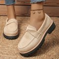 thumbnail image 3 of Dakaela Womens Loafers Shoes Platform Chunky Penny Loafer Lug Sole Slip on Dress Casual Business Oxford for Walking Travel Work Khaki 8, 3 of 7