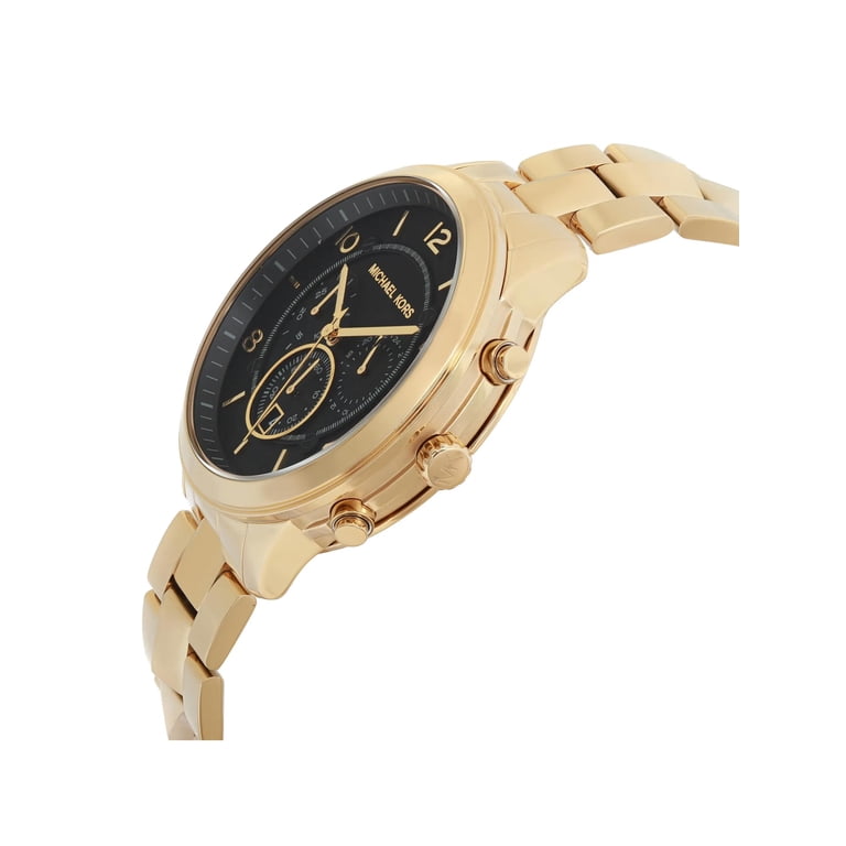 New Michael Kors Runway Mercer Steel Gold-Tone Black Dial  display picture 1
